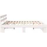  Krevetna konstrukcija Bijelo 200 x 200 cm Čvrsto borovo drvo | shoptok.hr