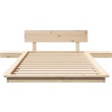 vidaXL Krevetni okvir s noćnim stolićima 90x190cm od punog drva | shoptok.hr