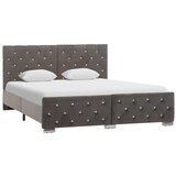Maison Chic Posteljni okvir - Dvoposteljna postelja - Zakonska postelja siv žamet 140x200 cm-J15116, (21775820) | Shoptok.si