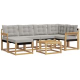 vidaXL Zunanja garnitura za sedenje 7 pcs Bela in svetlo siva, (5000281352) | Shoptok.si