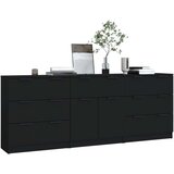  3-dijelna komoda crna od konstruiranog drva | shoptok.hr