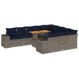  11-dijelni set vrtnih sofa od poliratana s jastucima sivi | shoptok.hr