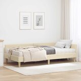  Kutni krevetni okvir s madracem s madracem 2 pcs Krema tkanina | shoptok.hr
