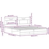 Metalni Kovinski posteljni okvir brez vzmetnice rjavi hrast 183x213 cm, (21829157) | Shoptok.si