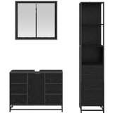 vidaXL Komplet pohištva za kopalnico 3 pcs Črni hrast 80 x 33 x 60 cm | Shoptok.si