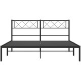 Metalni okvir za krevet s uzglavljem crni 150x200 cm | shoptok.hr