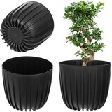 KADAX cvetlični lonec, cvetlični lonec, okrogel 20 cm, plastika, črna, (5000350855) | Shoptok.si