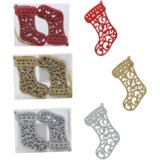 Molarem Home Set 12 božićnih ukrasa - Čizmica 10 cm - Zlatna Slike