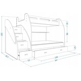  Dječji krevet na kat Zuzia s ladicama 200*120 cm - zeleni | shoptok.hr