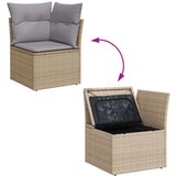  Set Kauča za Vrt s Jastucima Bež Poli Ratan | shoptok.hr