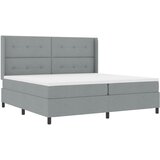  Krevet s opruga kutije Svijetlo siva 200 x 200 cm tkanina Slike