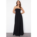 Trendyol Black Strapless Woven Long Evening Dress | Shoptok.si