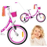  Tabou dječji bicikl Rocket 16" s pomoćnim kotačima, ručkom i košaricom, rozi | shoptok.hr
