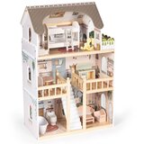 ECO TOYS Drvena kućica za lutke Laura, 3 kata, 5 soba, 15 komada namje&amp;scaron;taja, Slike