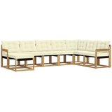  Set vanjskih sofa 8 kom. Bijela i krem Smeđa 306 x 187,5 x 73 cm | Shoptok.si
