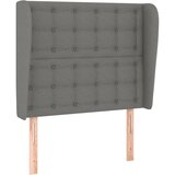  Uzglavlje s ušima tamnosivo 103x23x118/128 cm od tkanine | shoptok.hr