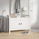 The Living Store Klop za predsobo bela 80x40x60 cm trdna borovina - Klop Za Predsobo, (21486071) Cene