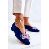 Boto Elegant Suede Shoes With Decoration Navy McQueen | Shoptok.si
