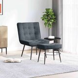 vidaXL Stolica za opuštanje s osloncem za noge tamnosiva baršunasta | shoptok.hr