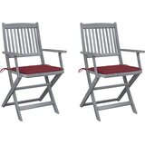 Maison Chic Zložljivi Vrtni Stoli - Stol za vrti 2 kosa z blazinami trden akacijev les JS2782, (21876390) | Shoptok.si