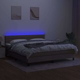  Box spring postelja z vzmetnico LED taupe 180x200 cm blago, (20895910) | Shoptok.si