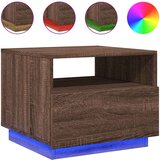 Maison Chic Klubska mizica - kavna mizica - Nizka mizica z LED lučkami rjavi hrast 50x49x40 cm, (21752215) Cene