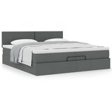 vidaXL Otomanski krevet s madracem tamnosivi 200x200 cm od tkanine | shoptok.hr