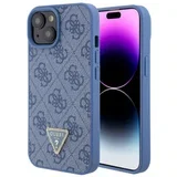 maska za iPhone 15 leather 4G triangle strass blue ( GUHCP15SP4TDPB )