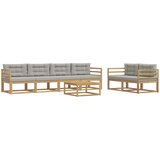  Set vanjskih sofa 6 kom. Bijela i svjetlosiva | shoptok.hr