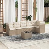 Maison Chic Seti vrtnega pohištva - Vrtna garnitura - Vrtni pohištvo set 7-delna z blazinami bež poli ratan, (21805988) | Shoptok.si