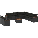  12-dijelni set vrtnih sofa od poliratana s jastucima crni | shoptok.hr
