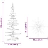 vidaXL Leseno božično drevo z stojalom Rjava 150 cm Trdna borovina | Shoptok.si