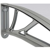 vidaXL Nadstrešnica za vrata siva 400 x 100 cm polikarbonatna | shoptok.hr