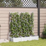 vidaXL Vrtna cvetlična korita Bela Plastika 120 x 40 x 125.5 cm | Shoptok.si