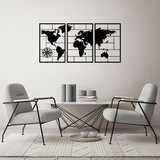 Wallity Zidna dekoracija World Map, 50 x 75 cm, Crna | ePonuda.com