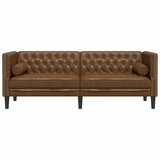  Chesterfield kauč s jastučićima trosjed smeđa | Eponuda.com