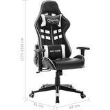 vidaXL Gaming stol črno in belo umetno usnje | Shoptok.si