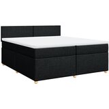 vidaXL Box spring postelja z vzmetnico črn 200x200 cm blago, (21307421) | Shoptok.si