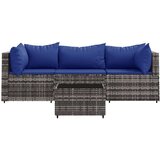 Sedežna garnitura 4-delna z blazinami siv poli ratan | Shoptok.si