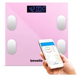 Bewello pametna bluetooth steklena osebna tehtnica na baterije 0,2 - 180kg 26 x 26cm