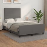 Maison Chic Posteljni okvir - Dvoposteljna postelja - Zakonska postelja z vzglavjem siva 120x200 cm umetno usnje-J16363, (21769746) | Shoptok.si
