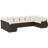 vidaXL 10-dijelni set vrtnih sofa od poliratana s jastucima smeđi | shoptok.hr