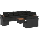  11-dijelni set vrtnih sofa od poliratana s jastucima crni | shoptok.hr