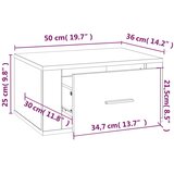  Zidni noćni ormarić boja dimljenog hrasta 50x36x25 cm | shoptok.hr