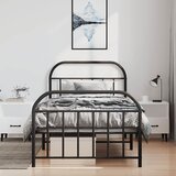 Metalni okvir kreveta uzglavlje i podnožje crni 100x190 cm | shoptok.hr