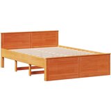  Knjižna postelja brez vzmetnice vošč. rjava 150x200 cm borovina, (21608235) | Shoptok.si