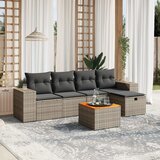  6-dijelni set vrtnih sofa od poliratana s jastucima sivi | shoptok.hr