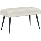  Klupa s gumbastim tkanjem Krem 80 x 40 x 46 cm Baršun | shoptok.hr