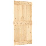  Klizna vrata Prirodna i crna 100 x 210 cm Čvrsta borovina | shoptok.hr