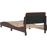  Posteljni okvir z vzglavjem rjav 80x200 cm umetno usnje, (21072815) | Shoptok.si